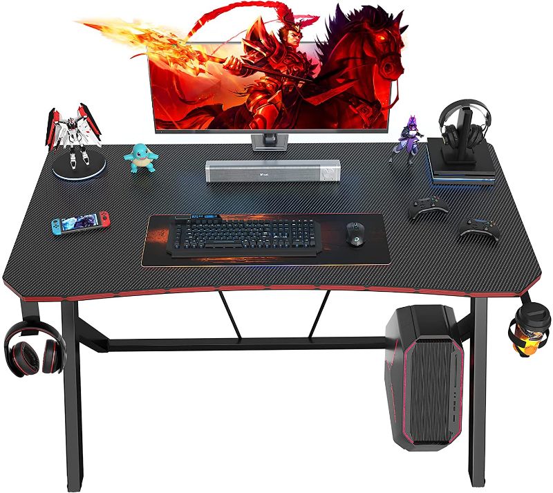 Photo 1 of Ecoprsio 40 inch Gaming Desk Gaming Computer Desk, PC Computer Desk Gamer Desk Workstation with Cup Holder and Headphone Hook
