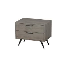 Photo 1 of 2-Drawer Gray Wood Nightstand Bedside Table 16 in. D x 24 in. W x 19 in. H