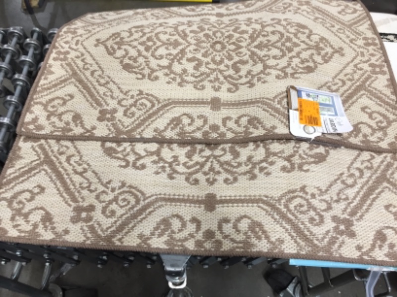 Photo 2 of 2 RUGS 
Home Dynamix Cafe Jardin Beige/Brown 23.6 in. x 35.4 in. Scatter Mat ($17 X 2 )