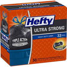 Photo 1 of 4 BOXES 
Hefty Ultra Strong Draw String 33 Gal. Trash Bags (50-Count) X4 