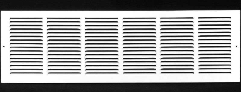 Photo 1 of 36"w X 10"h Steel Return Air Grilles - Sidewall and Ceiling - HVAC Duct Cover - White [Outer Dimensions: 37.75"w X 11.75"h]
