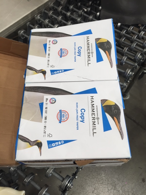 Photo 1 of Hammermill Printer Paper, 20 Lb Copy Paper, 8.5 x 11 - 8 Ream (4,000 Sheets) - 92 Bright, Made in the USA

