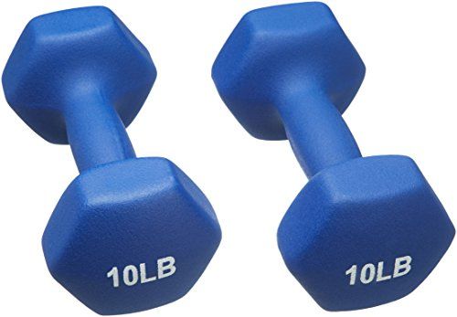 Photo 1 of Amazon Basics Neoprene Dumbbell Hand Weights, 10 Pound Each, Navy Blue - Set of 2
