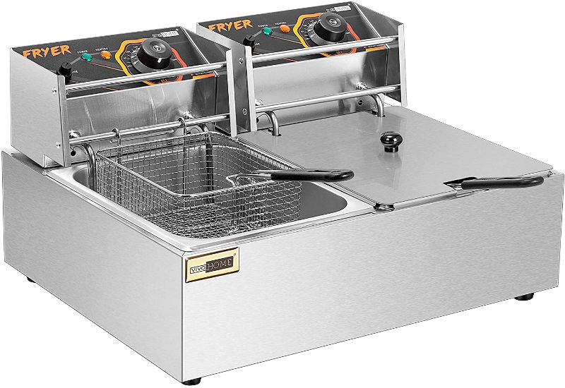 Photo 1 of VIVOHOME 20.7 Qt Commercial Electric Deep Fryer with 2 x 6.35 QT Removable Baskets, Overheat Protection
**USED**
