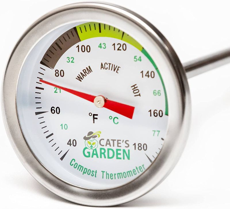 Photo 1 of 2 items
Compost Thermometer - Cate's Garden Premium Stainless Steel Bimetal Thermometer for Backyard Composting - 2 Inch Diameter Fahrenheit / Celsius Dial, 20 Inch Temperature Probe ($21)
ARCHITECTURAL MAILBOXES 7600P-10 MB1 Mailbox, Medium, Pewter ($16)