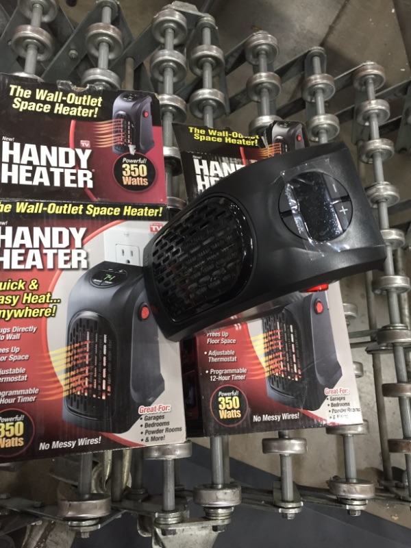 Photo 1 of 2PACK 350-Watt Wall Outlet Handy Heater, Black
