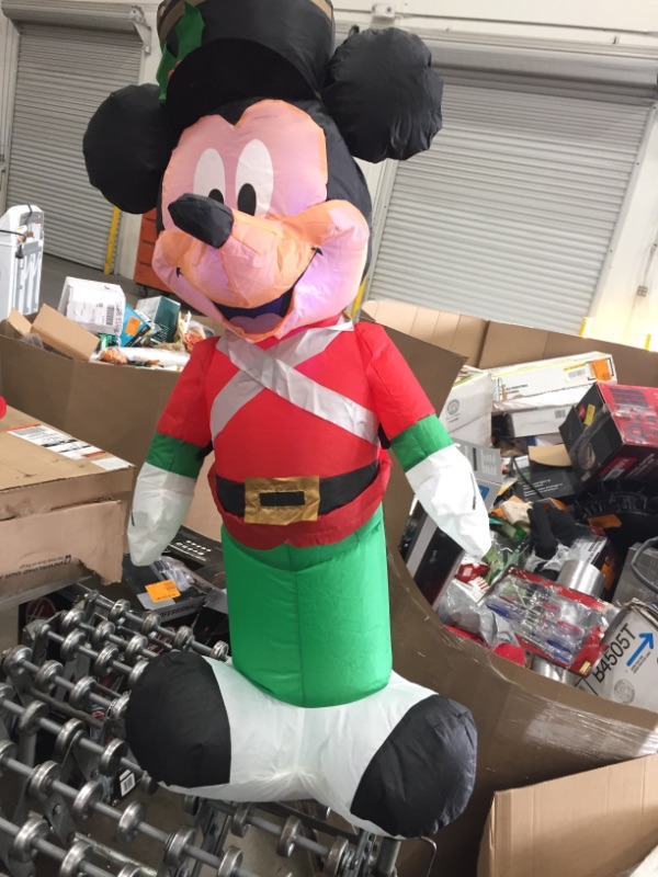 Photo 2 of 3.5 Ft. Pre-Lit LED Disney Airblown Mickey as Toy Soldier Christmas Inflatable
