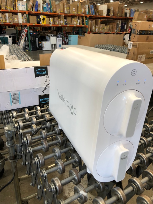 Photo 1 of Waterdrop Reverse Osmosis Water Filtration System, Tankless, 400 GPD Fast Flow, Reduces TDS, 1:1 Pure to Drain, FCC Listed, USA Tech, Brushed Nickel Based Faucet, WD-G2-W, White