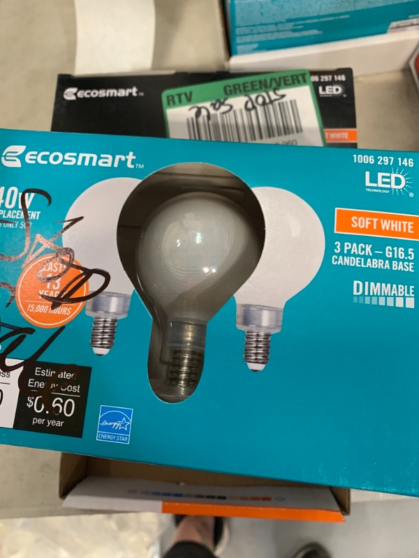 Photo 2 of 40-Watt Equivalent G16.5 ENERGY STAR and CEC Title 20 Dimmable Filament LED Light Bulb Soft White (4 3-Packs)