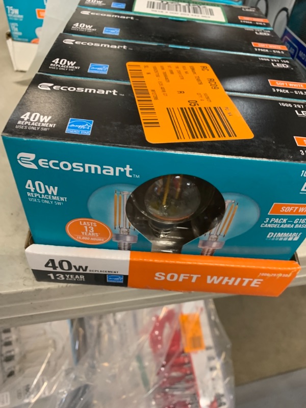 Photo 2 of 40-Watt Equivalent G16.5 ENERGY STAR and CEC Title 20 Dimmable Filament LED Light Bulb Soft White (4 3-Packs)