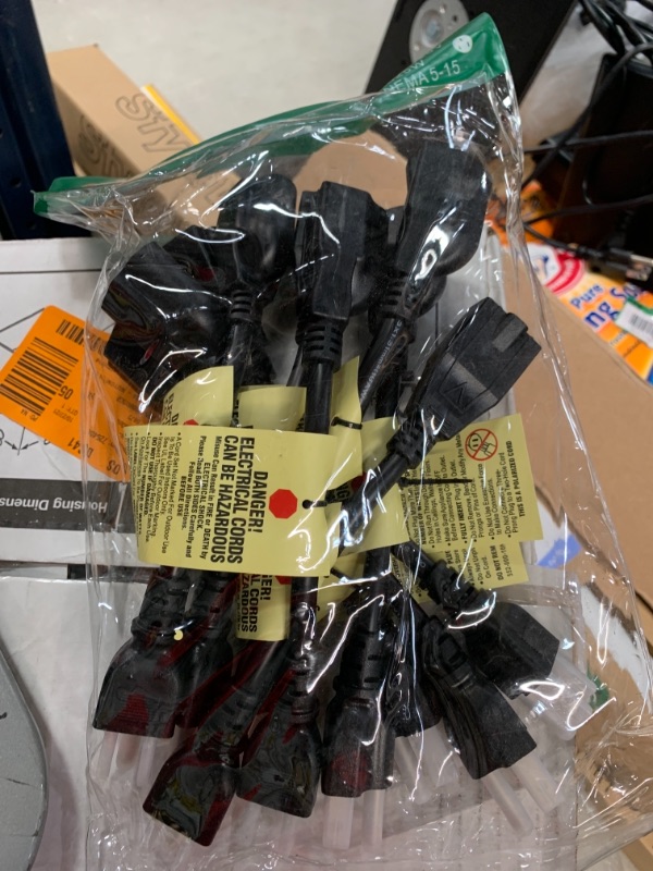 Photo 1 of [UL Listed] Miady Short Power Extension Cord Outlet Saver, 16AWG/13A, 3 Prong (10 Pack, Black, 8 Inch)
AS IS 