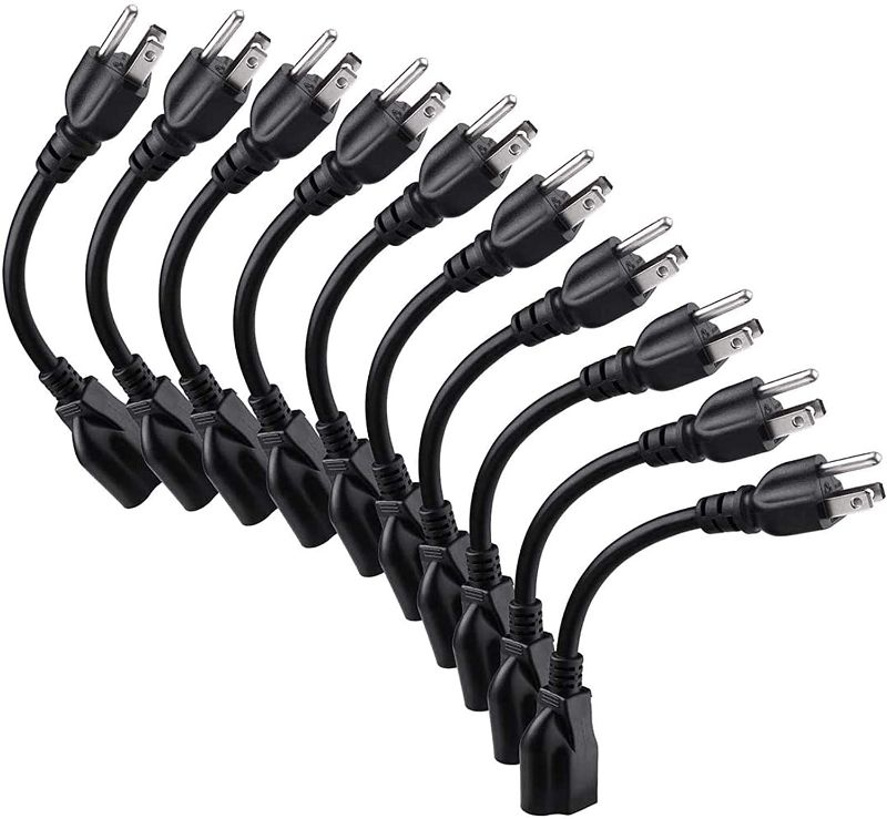 Photo 1 of [UL Listed] Miady Short Power Extension Cord Outlet Saver, 16AWG/13A, 3 Prong (10 Pack, Black, 8 Inch)
AS IS 