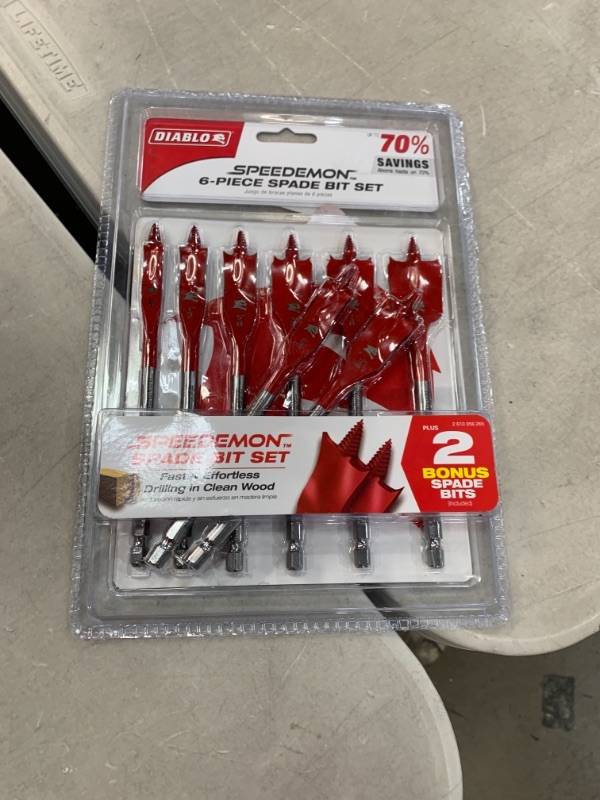 Photo 1 of 6-Piece SPEEDemon High Speed Steel Spade Bit Set with 2-Bonus Bits (8-Piece)
