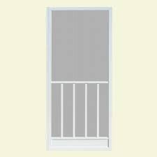 Photo 1 of 32 in. x 80 in. Coronado White Outswing Metal Hinged Screen Door
