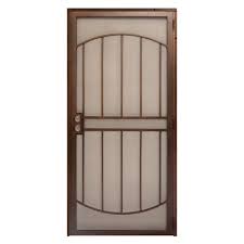 Photo 1 of 36 in. x 80 in. Arcada Copper Surface Mount Outswing Steel Security Door with Expanded Metal Screen
