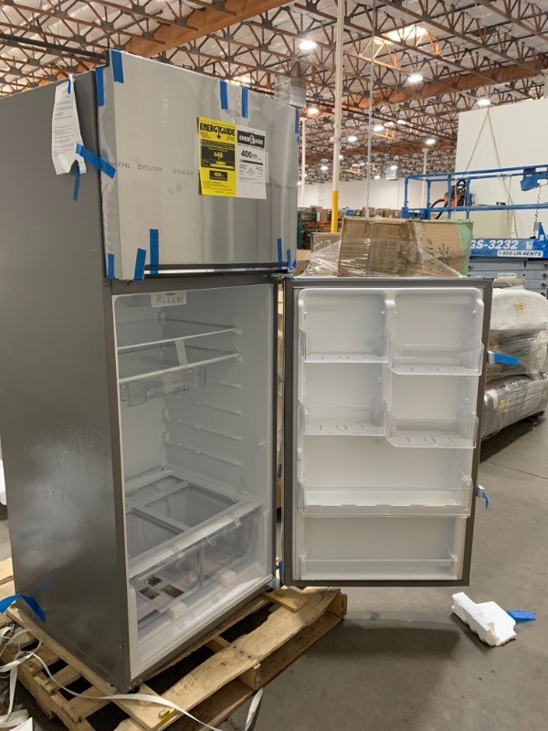 Photo 1 of 18 cu. ft. Top Freezer Refrigerator in Stainless Steel
