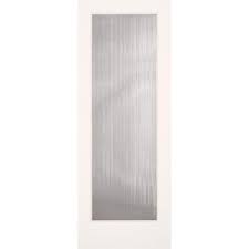 Photo 1 of 28 in. x 80 in. Reed Smooth 1 Lite Primed MDF Interior Door Slab
