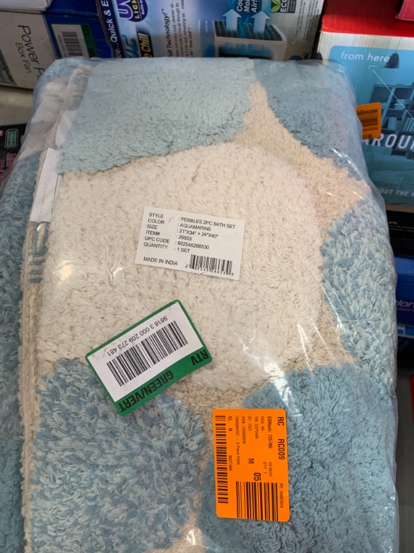 Photo 1 of 2 Piece Pebbles Bath Rug Set - 21"x34" & 24"x40" - Aquamarine

