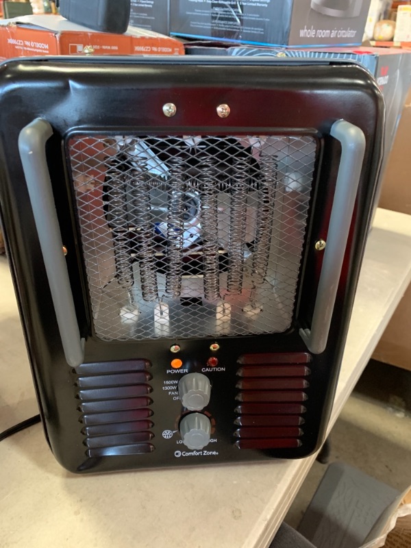 Photo 3 of 1,500-Watt Milk house Style Fan Electric Portable Heater - Black
