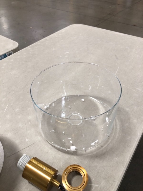 Photo 1 of HANGING LAMP, GOLD, 10" DIAMETER
PLEASE SEE PHOTOS, MISSING HARDWARE 