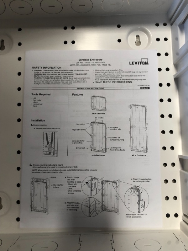 Photo 5 of Leviton 47605-14E SMC 14-Inch Series, Structured Media Enclosure only, White
