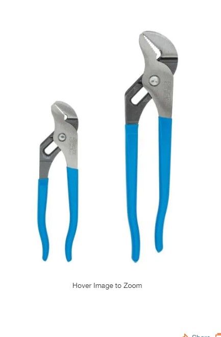 Photo 1 of 9.5 in. and 6.5 in. Tongue and Groove Pliers Set
