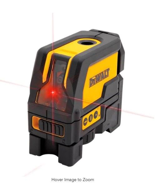 Photo 1 of 165 ft. Red Self-Leveling Cross-Line and Plumb Spot Laser Level with (3) AAA Batteries & Case
AS IS USED 