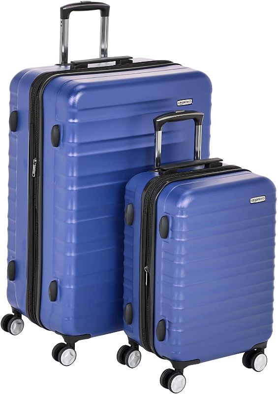 Photo 1 of Amazon Basics Hardside Spinner Luggage with Built-In TSA Lock - 2-Piece Set (21", 30"), Blue
AS IS USED, MINOR COSMETIC WEAR, PLEASE SEE PHOTOS 