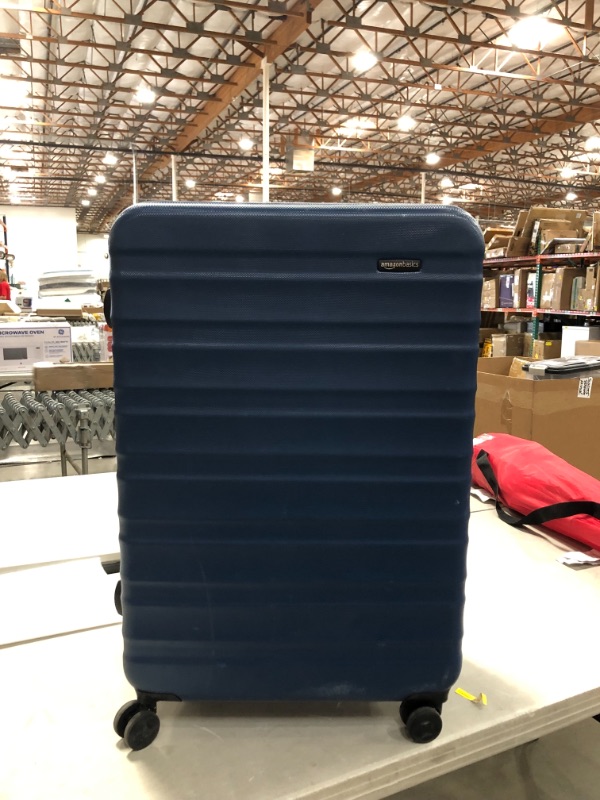 Photo 7 of Amazon Basics Hardside Spinner Luggage with Built-In TSA Lock - 2-Piece Set (21", 30"), Blue
AS IS USED, MINOR COSMETIC WEAR, PLEASE SEE PHOTOS 