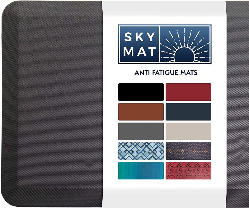 Photo 1 of Sky Solutions Anti Fatigue Mat - Cushioned 3/4 Inch Comfort Floor Mats for Kitchen, Office & Garage - Padded Pad for Office - Non Slip Foam Cushion for Standing Desk (20" x 39", Gray)
MINOR DAMAGE FROM SHIPPING, PLEASE SEE PHOTOS, AS IS USED