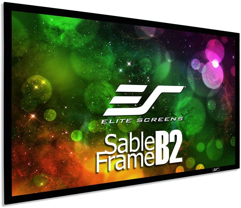 Photo 1 of SIMILAR TO STOCK PHOTO****
\Elite Screens Sable ROLL DOWN B2 110-INCH Projector Screen Diagonal 16:9 Diag Active 3D 4K 8K Ultra HD Ready Fixed ROLL DOWN Home Theater Movie Theatre Black Projection Screen with Kit, SB110WH2, Cinewhite