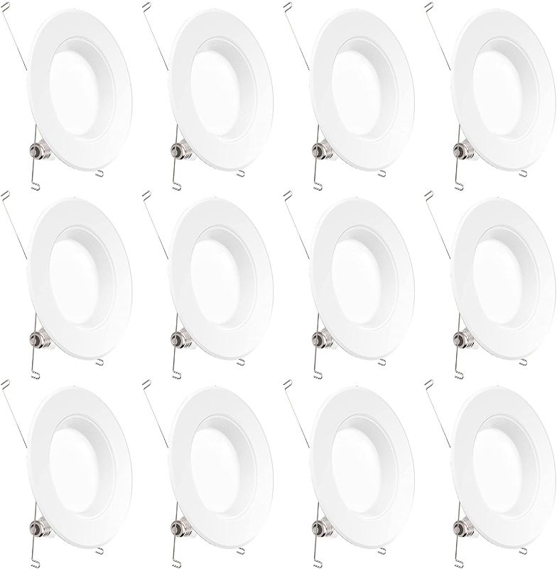 Photo 1 of Sunco Lighting 12 Pack 5/6 Inch LED Can Lights Recessed Lighting Retrofit, Baffle Trim, Dimmable, 2700K Soft White, 13W=75W, 965 LM, Damp Rated, Replacement Conversion Kit, UL & Energy Star Listed
