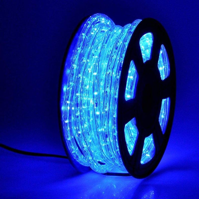 Photo 1 of 50ft 360 LED Waterproof Rope Lights,110V Connectable Indoor Outdoor Blue Rope Lights for Deck, Patio, Pool, Camping, Bedroom Decor, Landscape Lighting and More (Blue)
