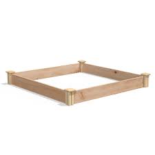 Photo 1 of 4 ft. x 4 ft. x 5.5 in. Premium Cedar Raised Garden Bed
