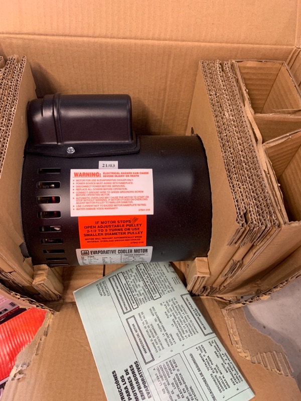 Photo 2 of 1 HP Evaporative Cooler Motor
