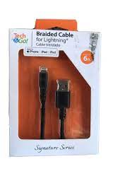 Photo 1 of Tech & Go Braided Cable for Lightning 6ft iPhone iPad iPod Signature Series
