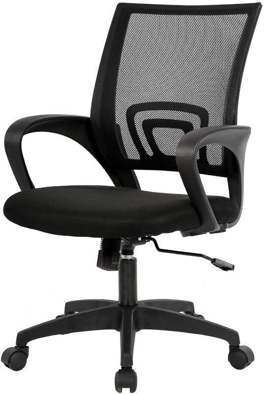 Photo 1 of BestOffice Ergonomic Desk Mid-Back Mesh Computer Lumbar Support Comfortable Executive Adjustable Rolling Swivel Task Chair with Armrests(Black)