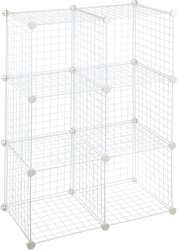 Photo 1 of Amazon Basics 21 Wire Grid Storage Shelves, 14" x 14" Stackable Cubes, White