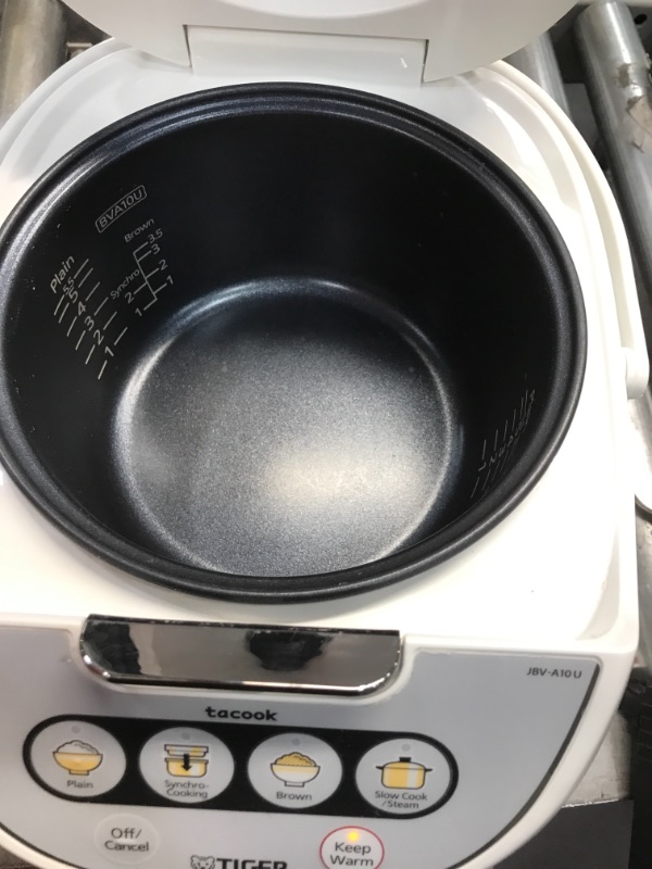 Photo 4 of 
Tiger Japan Made Synchro-Cooking 5.5-Cup Micom Rice Cooker and Warmer with 10 Cooking Menu Settings, Stainless Steel Non-Stick Inner Pot and Tacook Cooking...