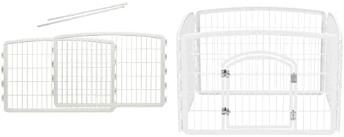 Photo 1 of 
IRIS USA 4-Panel with Door Plastic Pet Playpen and IRIS USA Plastic Pet Playpen/2-Panel Add-on for 4-Panel Pen Bundle