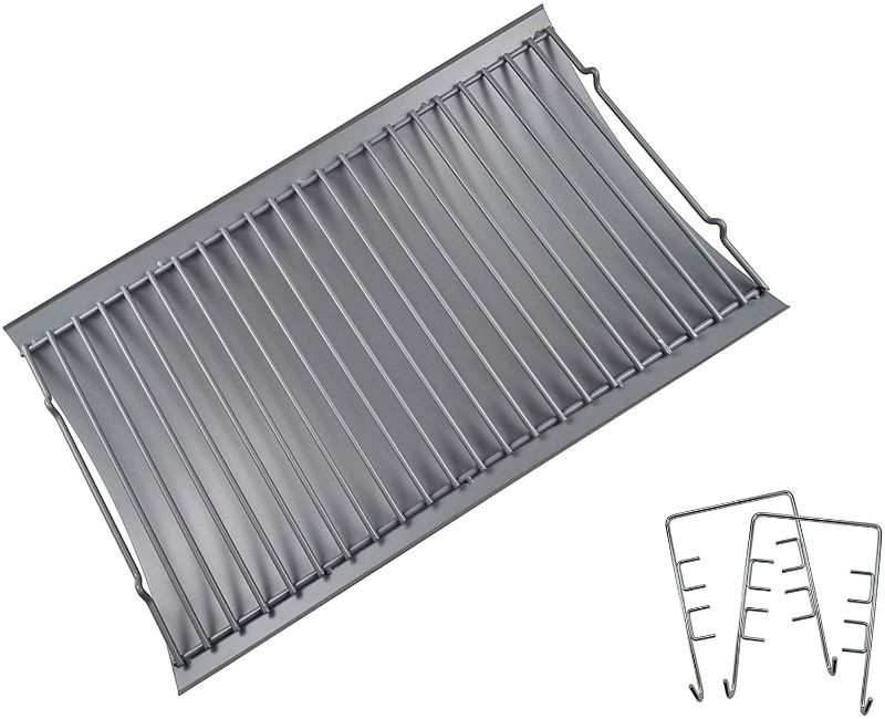Photo 1 of 
Replace parts Aluminized Steel 20" Ash Pan with 2 pc Fire Grate Hanger, Replacement for Chargriller 5050, 5072, 5650 Charcoal Grills(20.4" x 12...