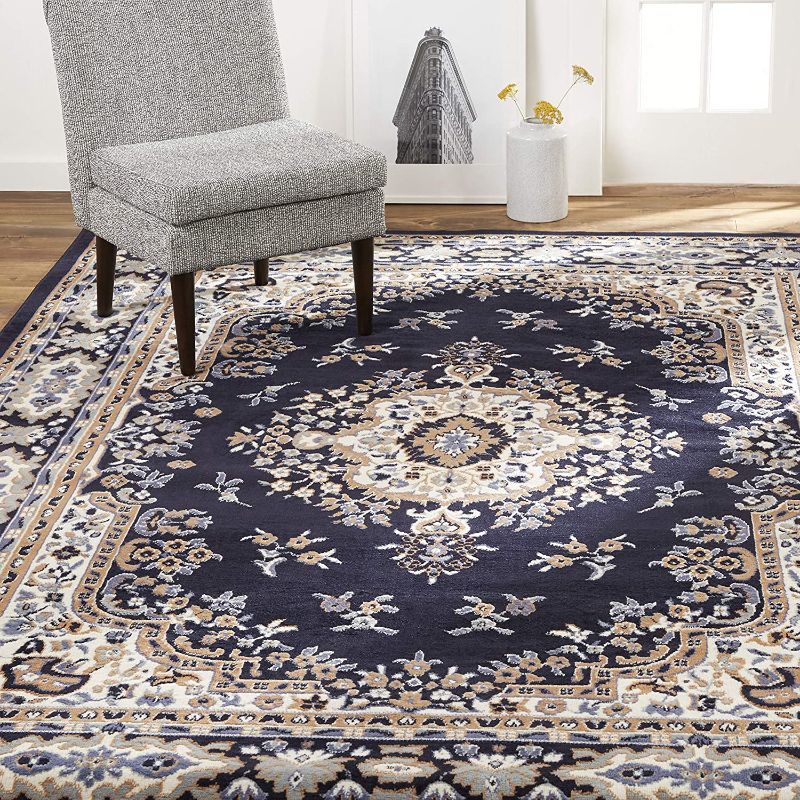 Photo 1 of 
Home Dynamix Premium Sakarya Traditional Medallion Border Area Rug, Navy Blue, 5'2"x7'4" Rectangle