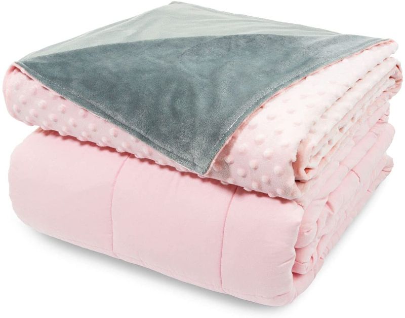 Photo 1 of 
Weighted Blankets for Adult Pink 15lbs 48" x72" Twin Size Premium Cotton Comfortable Heavy Bed Blanket with Glass Beads Removable Minky Dot Duvet Cover
Color:Pink Minky Cover & Pink Cotton Blanket
Size:48"x72" 15LBS