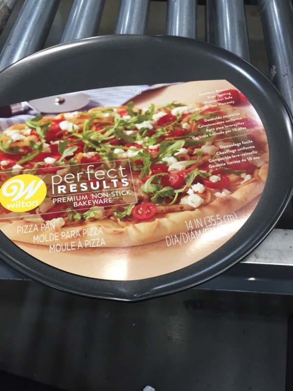 Photo 2 of 
Wilton Perfect Results Premium Non-Stick Bakeware Pizza Pan for Oven, 14-Inch Steel Pan