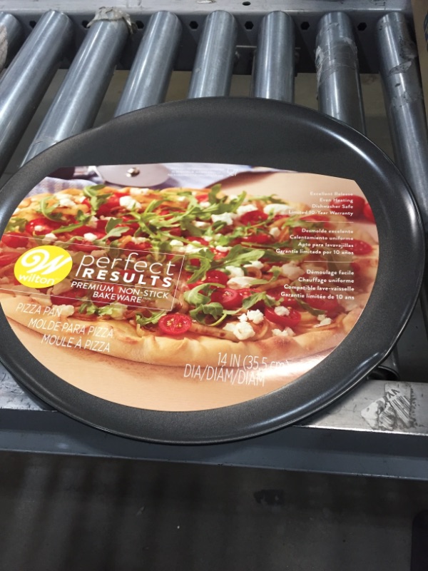 Photo 2 of 
Wilton Perfect Results Premium Non-Stick Bakeware Pizza Pan for Oven, 14-Inch Steel Pan