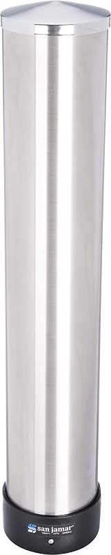 Photo 1 of 
San Jamar C3400P 12-24 oz Stainless Steel Pull Type Beverage Cup Dispenser with Removable Cap
