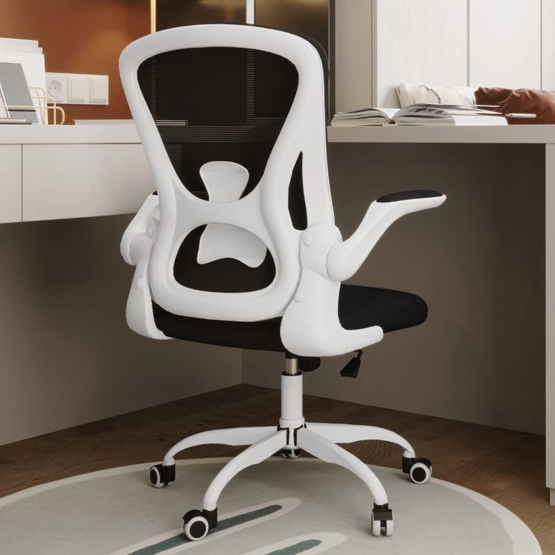 Photo 1 of 
Sytas Office Chair,Ergonomic Home Desk Chair,Comfortable Computer Mesh Task Chair with Flip-up Arms,Lumbar Support and Height Adjustable,White
Color:White