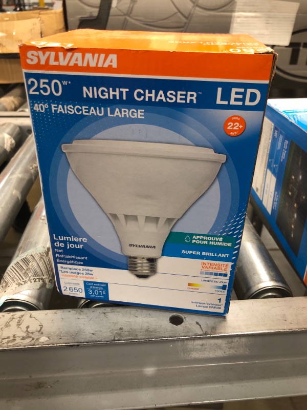 Photo 2 of 26-Watt (250-Watt Equivalent) PAR38 Night Chaser LED Flood Light Bulb in 5000K Daylight Color Temperature (1-Pack)