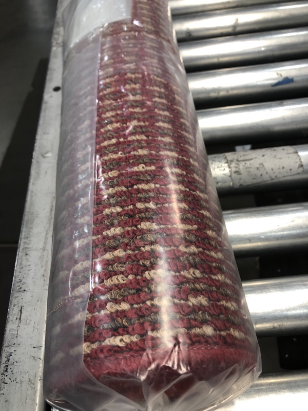 Photo 1 of 20" WIDE RUNNER RUG BURGANDY WITH TAN AND BROWN