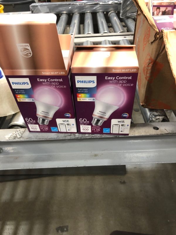 Photo 3 of Color and Tunable White A19 LED 60-Watt Equivalent Dimmable Smart Wi-Fi Wiz Connected Wireless Light Bulb